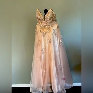 Camille La Vie boutique Tulle Ballgown with Floral Applique